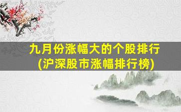 九月份涨幅大的个股排行(沪深股市涨幅排行榜)-图1