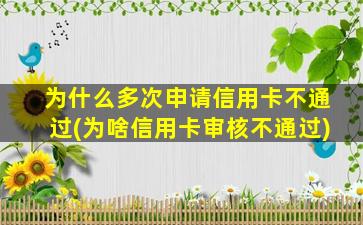 为什么多次申请信用卡不通过(为啥信用卡审核不通过)-图1
