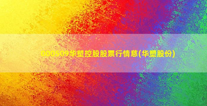 000509华塑控股股票行情慈(华塑股份)-图1