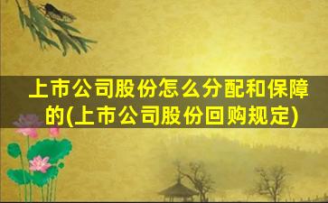 上市公司股份怎么分配和保障的(上市公司股份回购规定)-图1