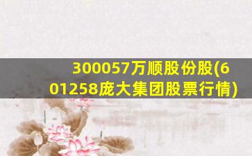 300057万顺股份股(601258庞大集团股票行情)-图1