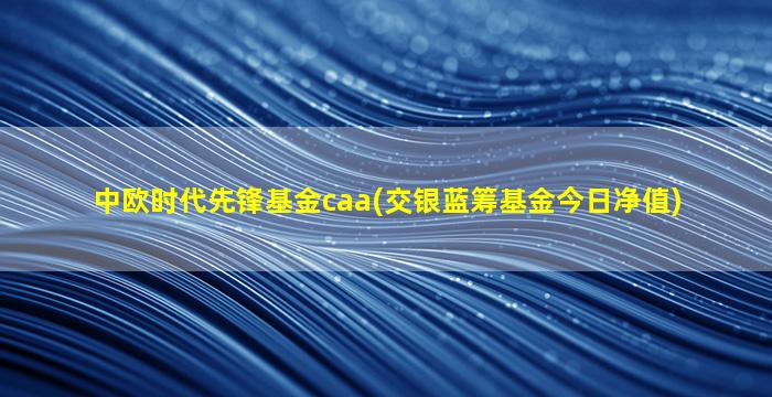 中欧时代先锋基金caa(交银蓝筹基金今日净值)-图1