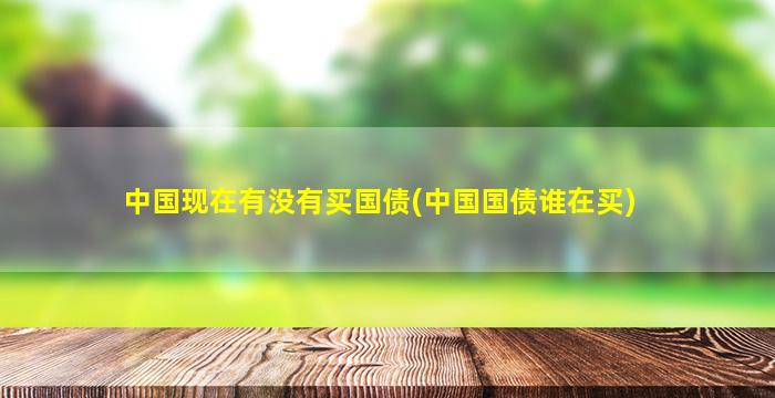 中国现在有没有买国债(中国国债谁在买)-图1