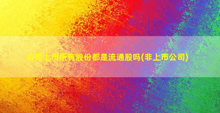 公司上市所有股份都是流通股吗(非上市公司)-图1